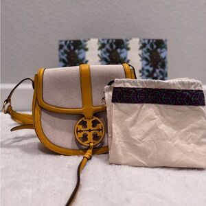 Tory Burch Miller Canvas Quadrant Saddle Bag